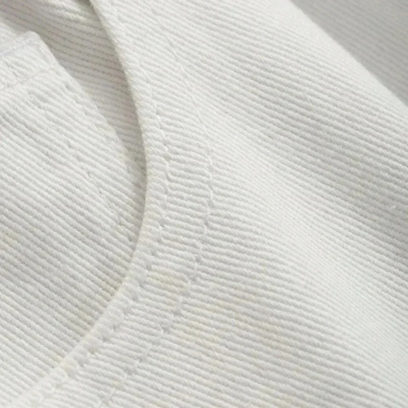 White Casual Women's Solid Color Loose Denim Pants - Picture 8 of 9